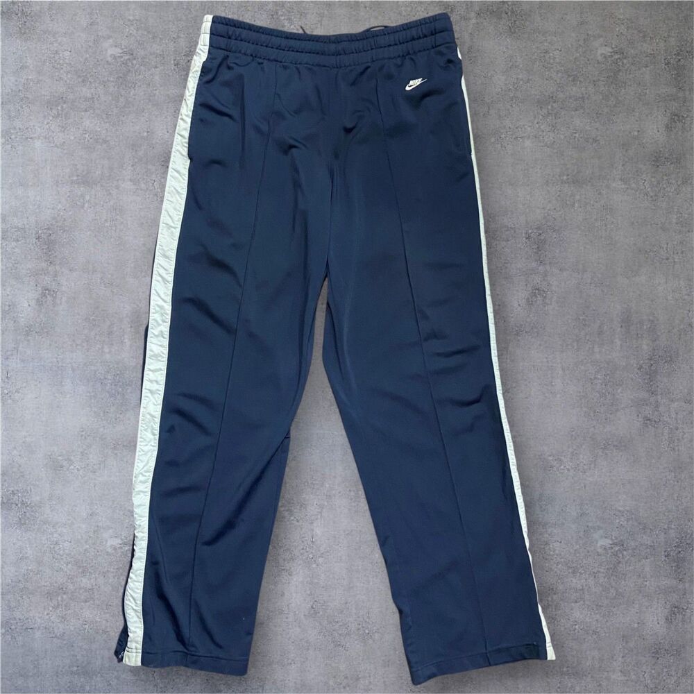 Nike Athletic Vintage Y2K Track Running Navy Blue Gray Pants Men's Size Medium